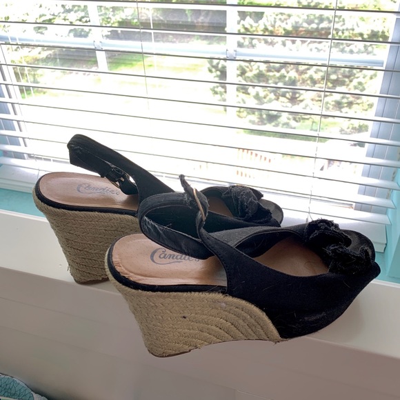 Candie's Shoes - Black Candies Wedges